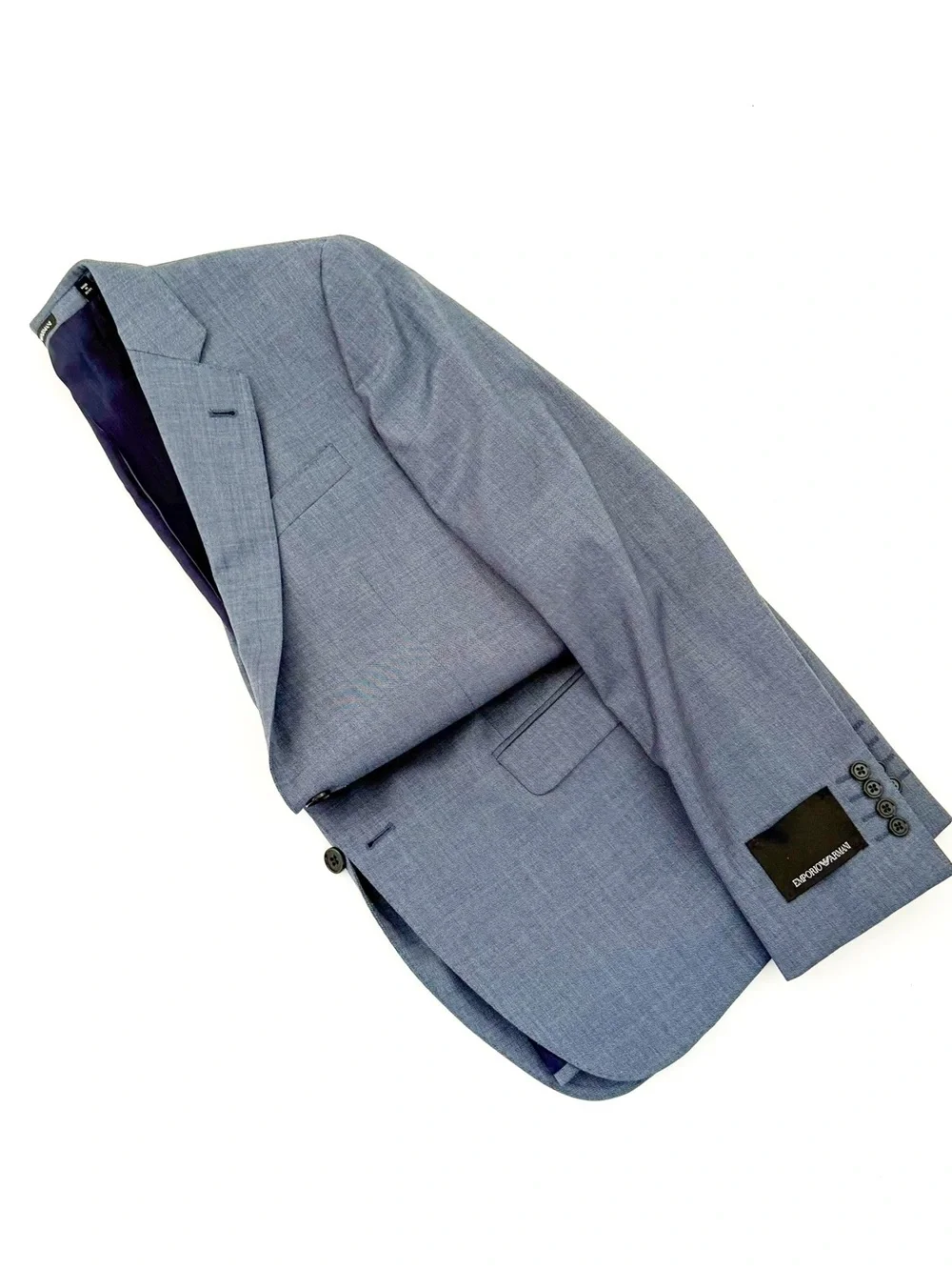 NWT New Emporio Armani G-Line Italian Wool Slate Blue Men's Blazer Jacket 42R